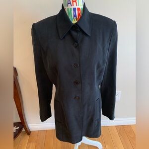 Women's Black 100% Silk Single-Breasted Jacket
